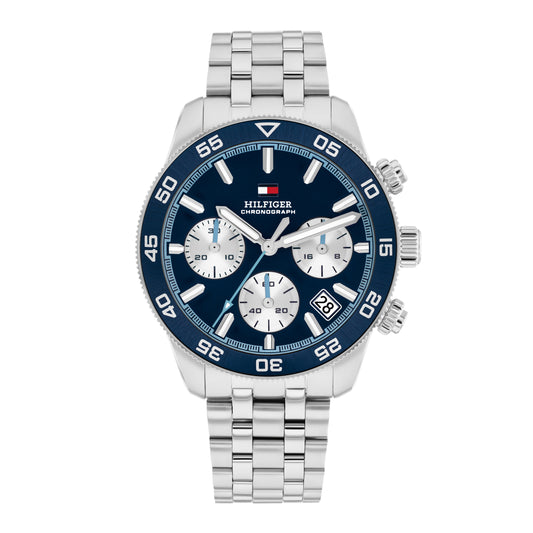 Tommy Hilfiger 1710743 Men's Chronograph Stainless Steel Blue Dial Quartz Watch