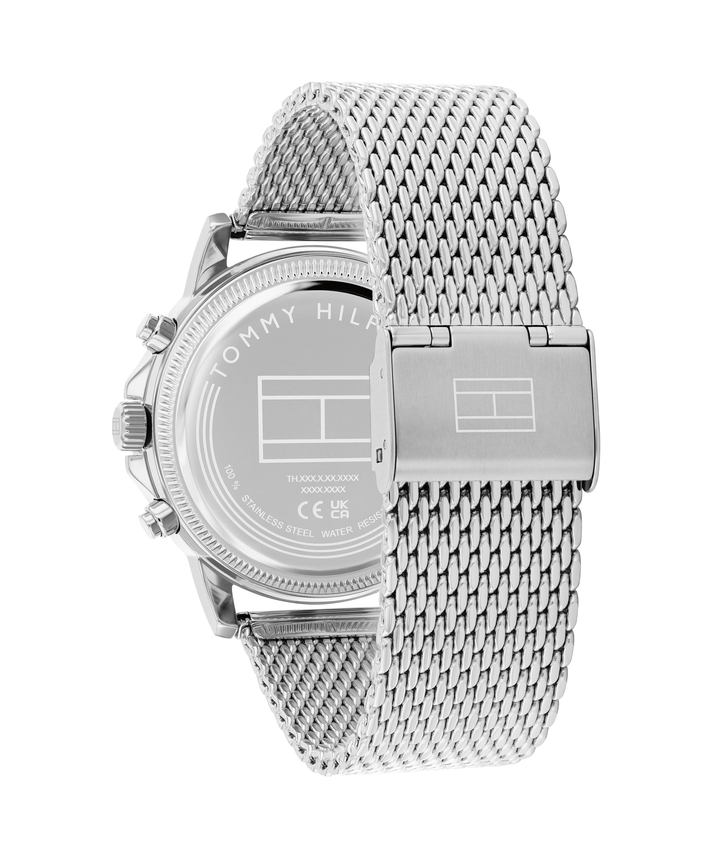 Tommy Hilfiger 1710749 Men's Stainless Steel Mesh Bracelet Black Dial Quartz Watch