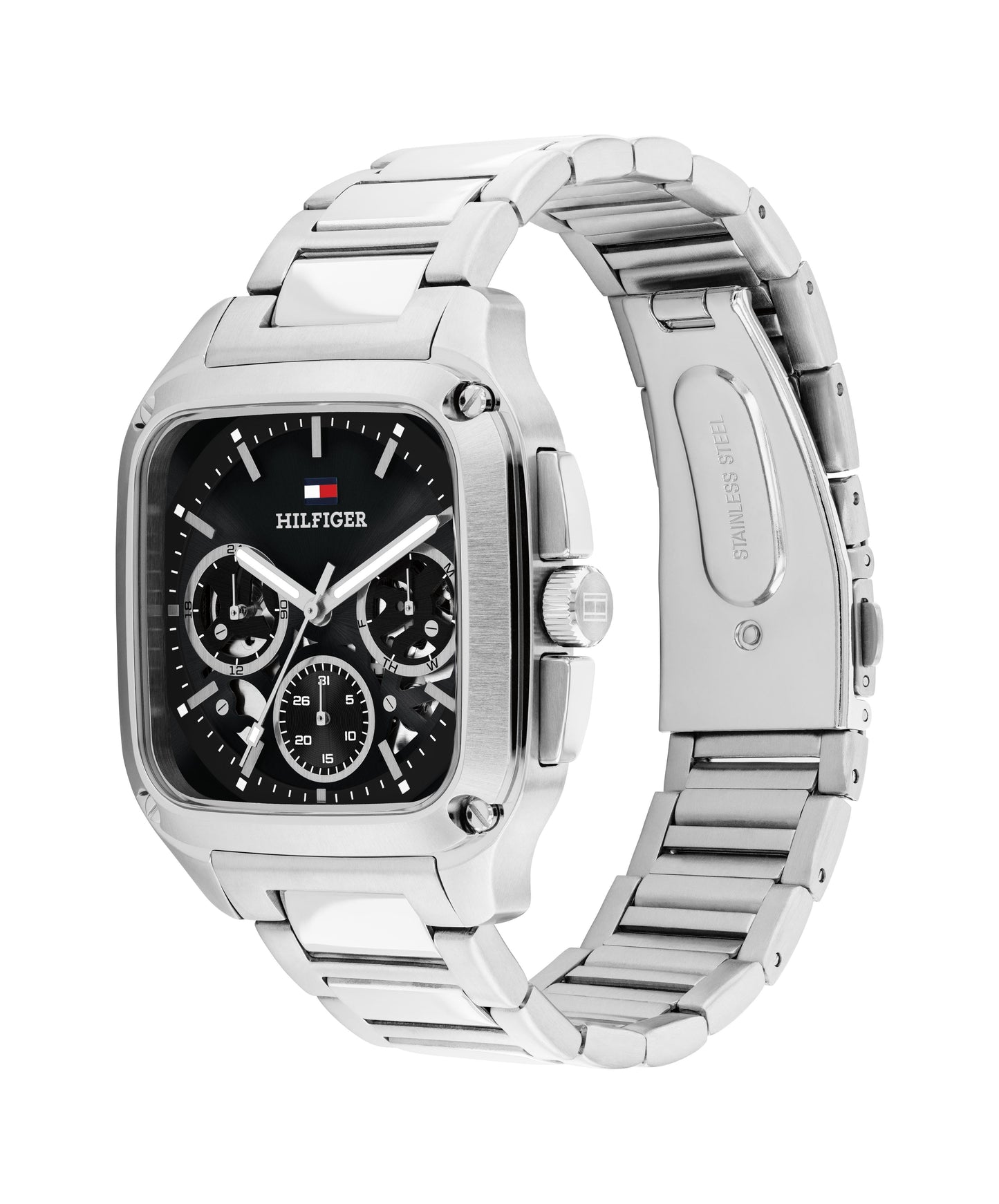 Tommy Hilfiger 1710758 Men's Stainless Steel Black Dial Quartz Watch