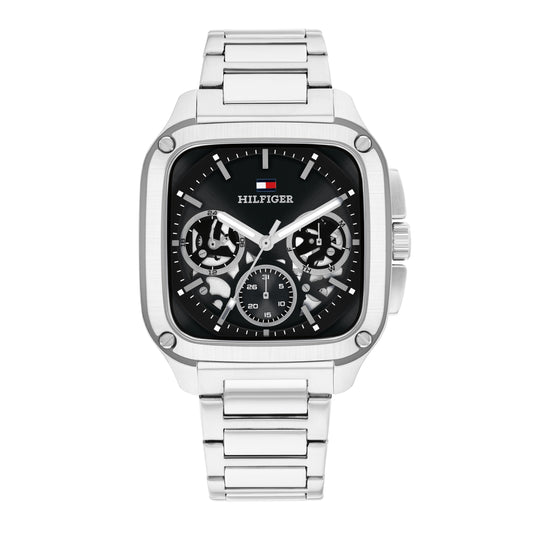 Tommy Hilfiger 1710758 Men's Stainless Steel Black Dial Quartz Watch