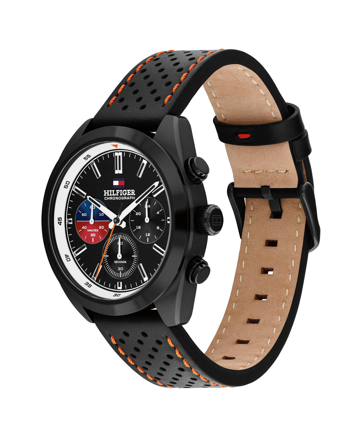 Tommy Hilfiger 1710766 Men's Chronograph Black Leather Strap Quartz Watch