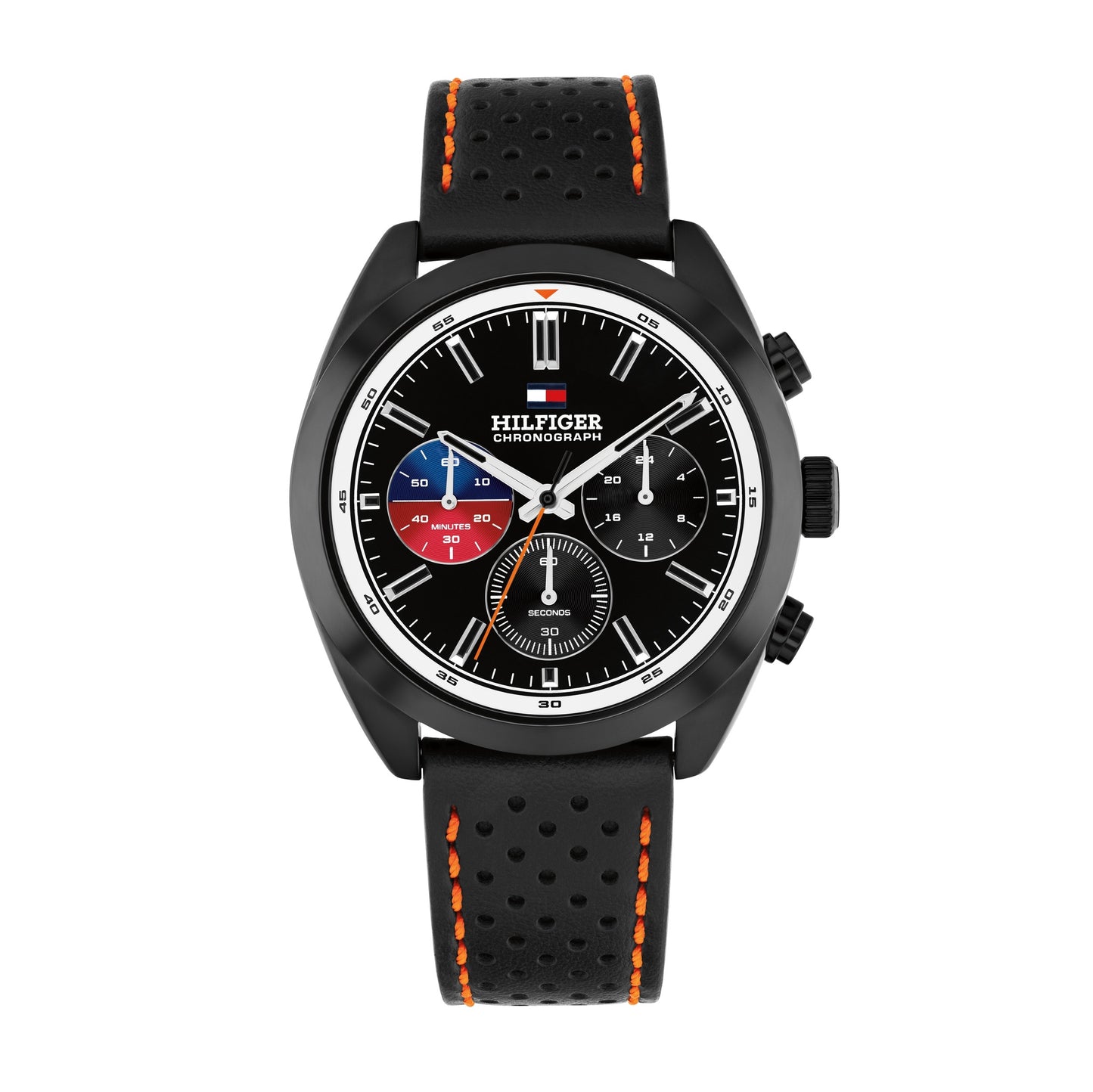 Tommy Hilfiger 1710766 Men's Chronograph Black Leather Strap Quartz Watch