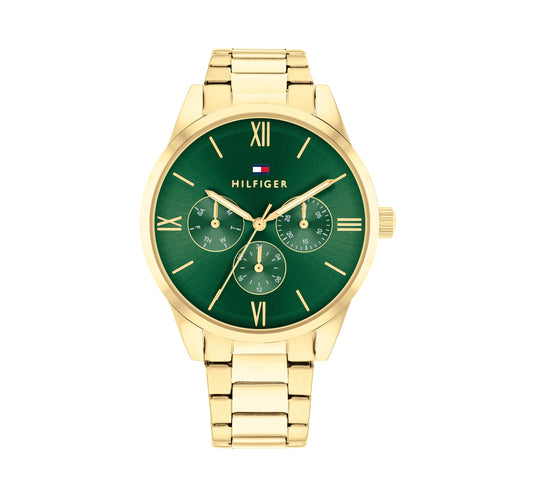 Tommy Hilfiger 1782746 Women's Stainless Steel Gold Case & Green Dial Watch