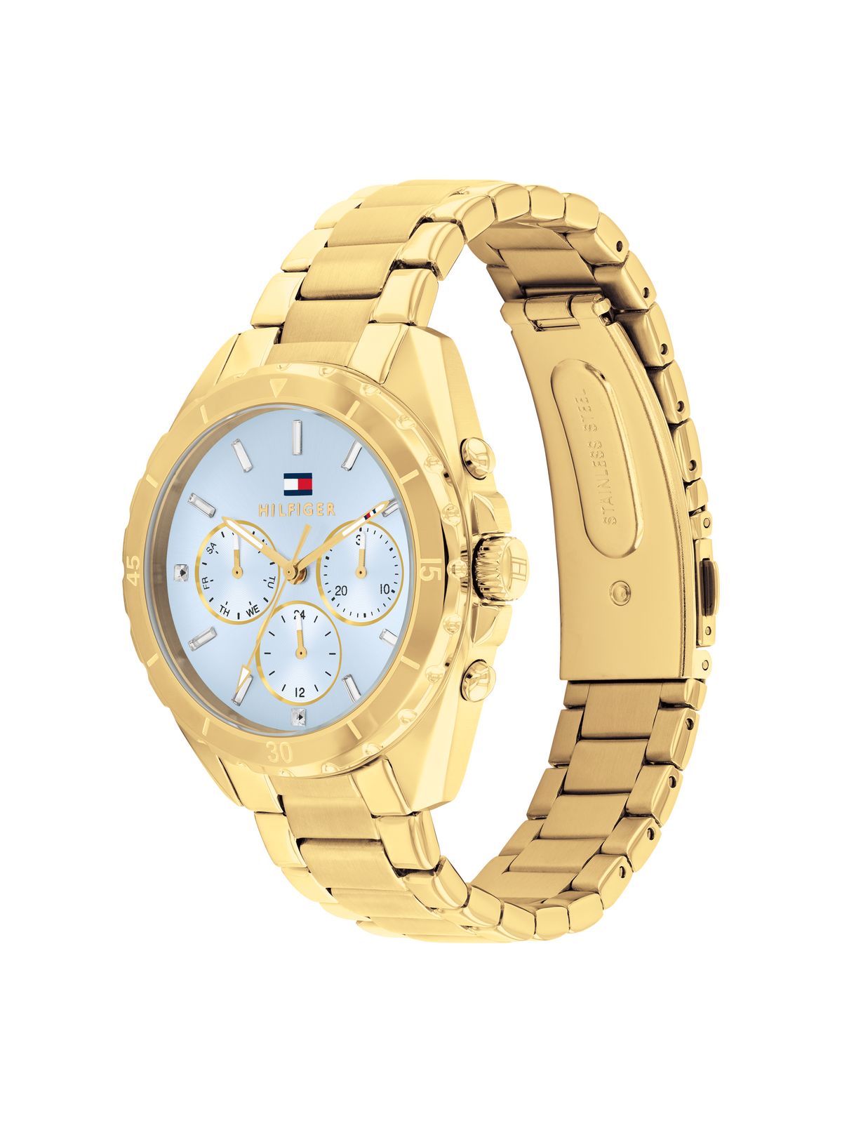 Tommy Hilfiger 1782783 Women's Ionic Plated Thin Gold Steel and Blue Dial Watch