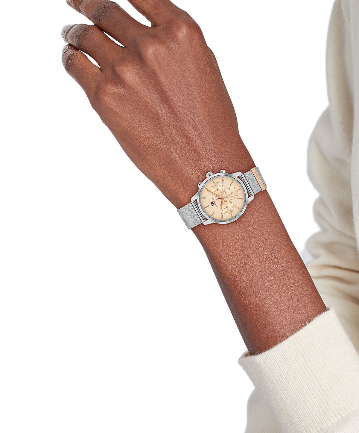 Tommy Hilfiger 1782806 Women's Ionic Plated Stainless Steel Beige Dial Watch
