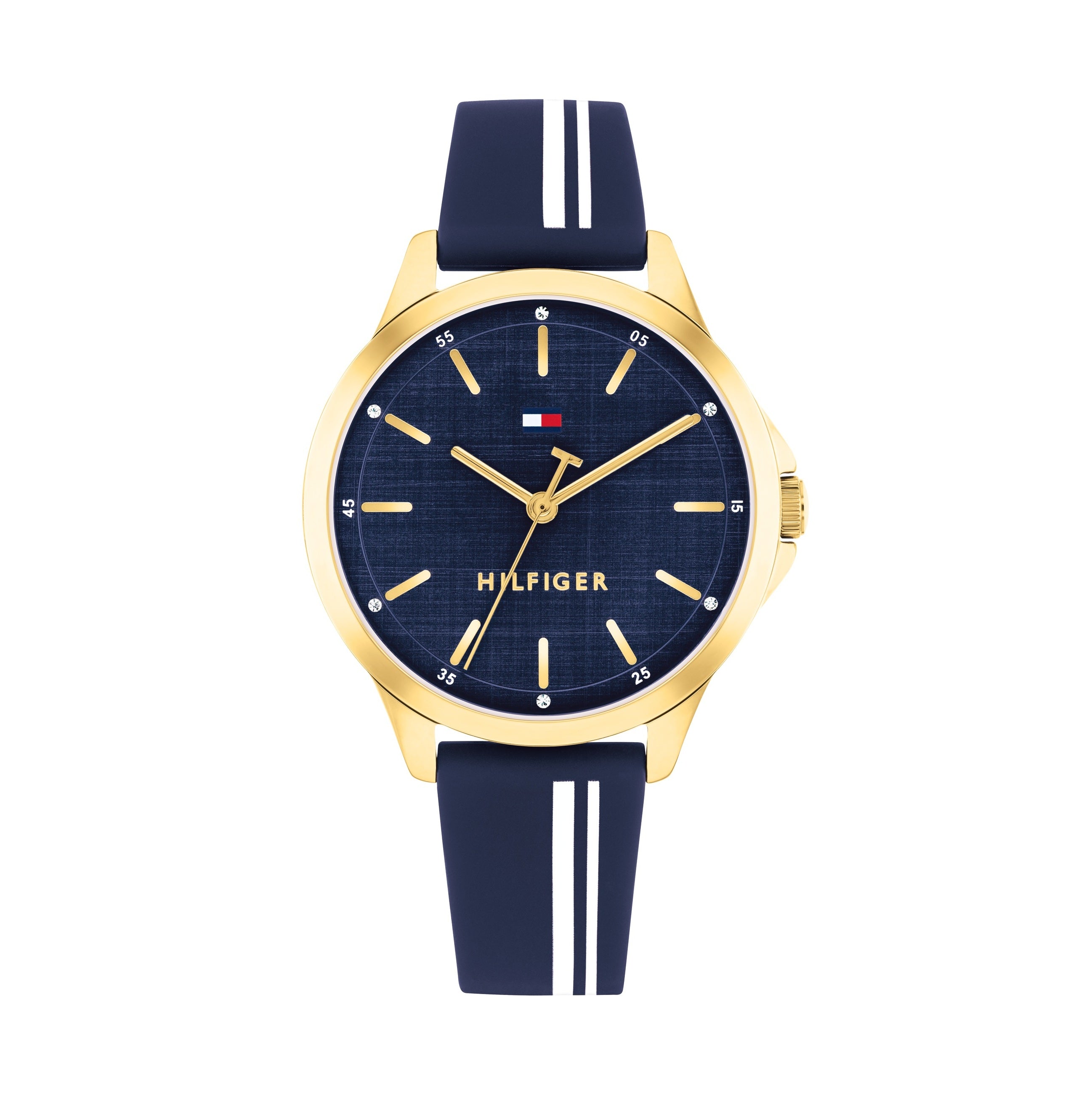 Tommy Hilfiger 1782824 Women's Silicone Strap Navy Dial Quartz Watch ...
