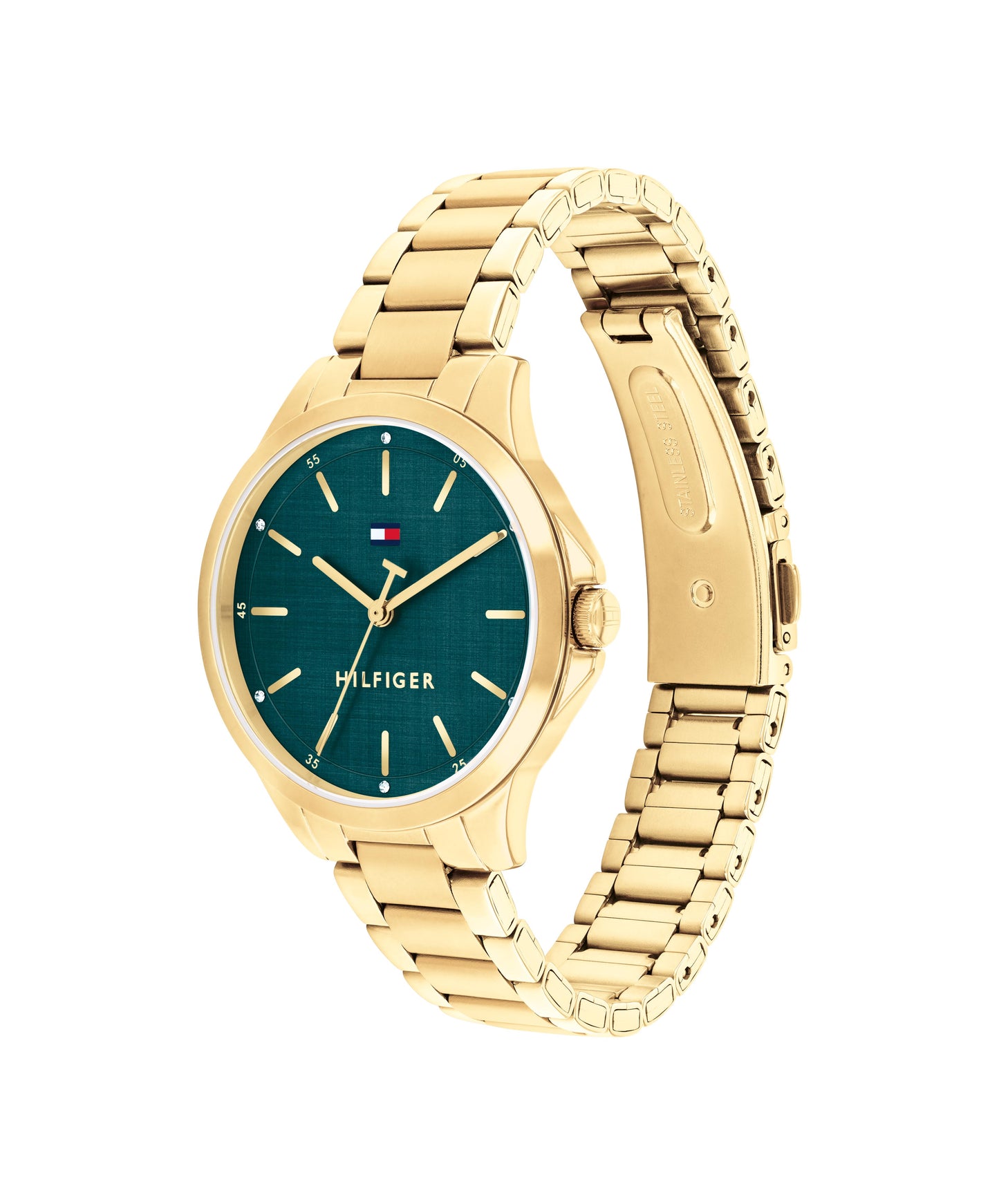 Tommy Hilfiger 1782860 Women's Ionic Plated Thin Gold Steel Teal Dial Watch