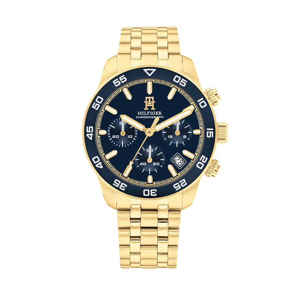 Tommy Hilfiger 1792158 Chronograph Stainless Steel Strap & Blue Dial W ...