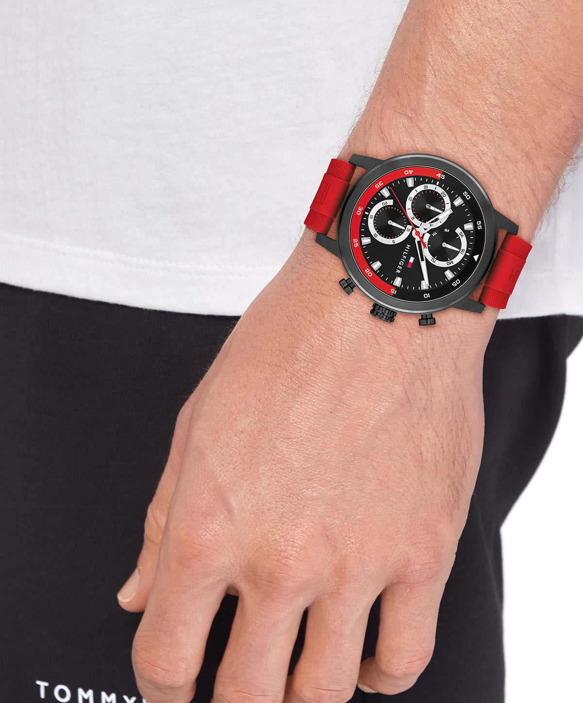 Tommy Hilfiger 1792178 Red Silicone Strap Chronograph Men's Watch