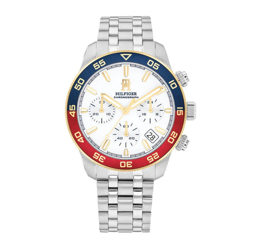 Tommy Hilfiger 1792184 Men's Two Tone Stainless Steel and White Dial Watch