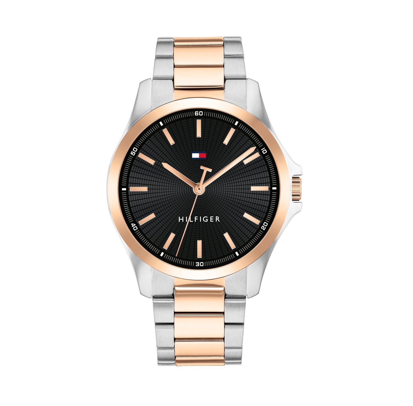 Tommy Hilfiger 1792191 Two Tone Stainless Steel Black Dial Men's Watch