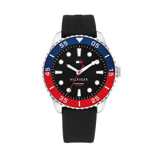 Tommy Hilfiger 1792201 Oceanic Black Silicone Strap Men's Watch