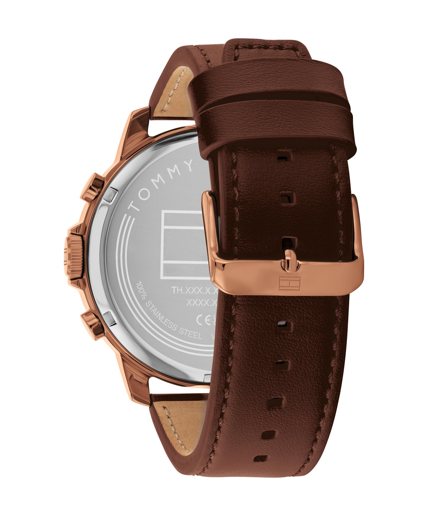 Tommy Hilfiger 1792207 Men's Brown Leather Strap Green Dial Quartz Watch