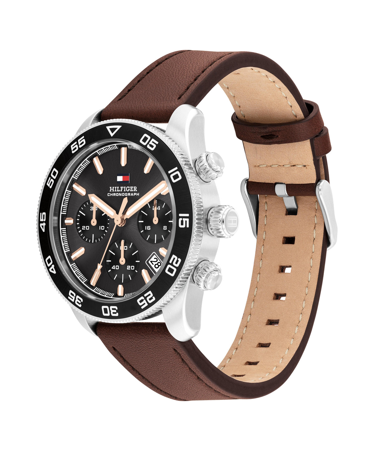 Tommy Hilfiger 1792213 Chronograph Brown Leather Strap Men's Watch