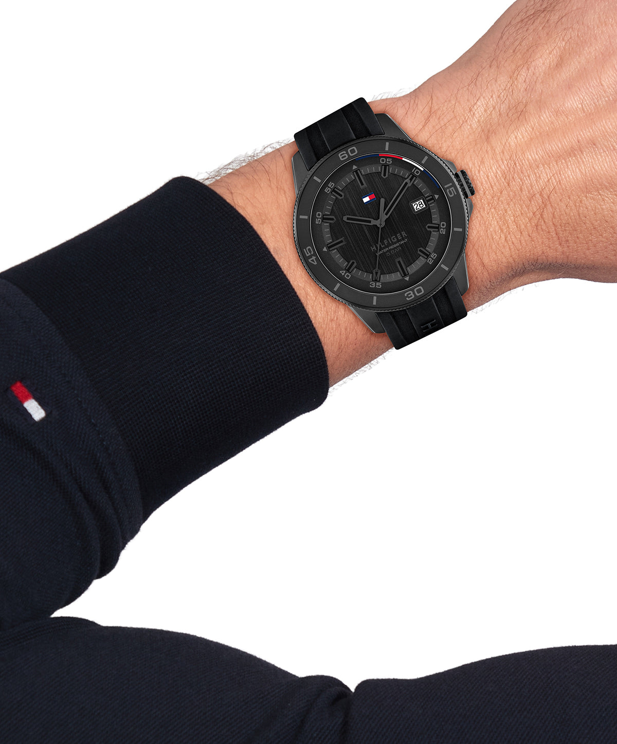 Tommy Hilfiger 1792226 Men's Black Silicone Strap Quartz Watch