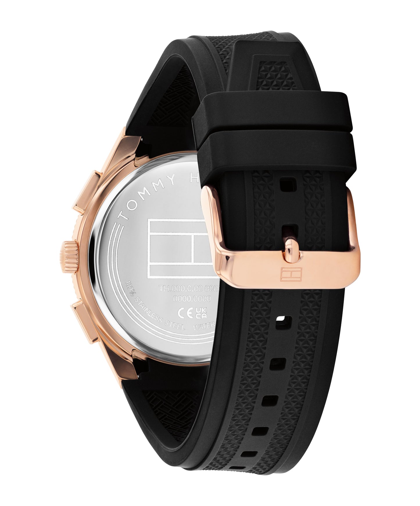 Tommy Hilfiger 1792251 Men's Black Silicone Strap & Rose Gold Case Quartz Watch