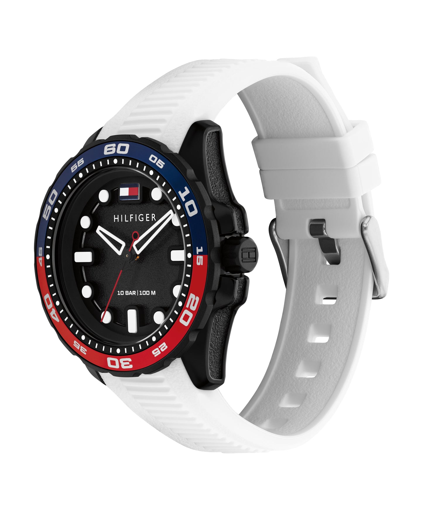 Tommy Hilfiger 1792264 Men's White Silicone Strap Black Dial Quartz Watch