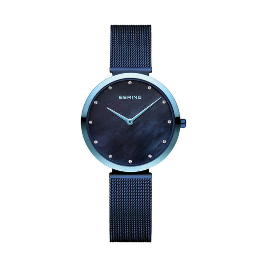 Bering 18132-398 Women's Blue Steel Mesh Watch