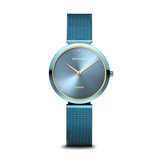 Bering 18132-Charity1 Women's Blue Stainless Steel Mesh Watch