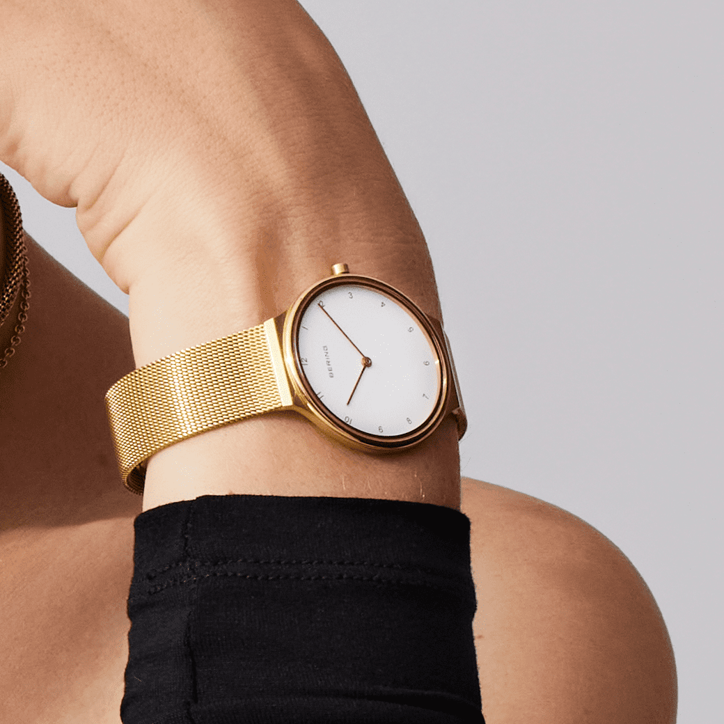 Bering 18434-334 Women's Gold Steel Mesh Watch (Outlet)