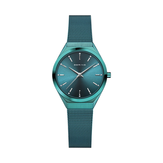 Bering 18729-888 Women's Green Steel Mesh Watch