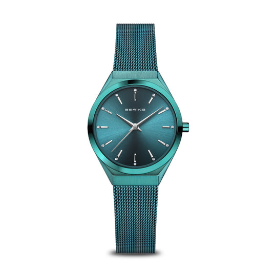 Bering 18729-888 Women's Green Steel Mesh Watch (Outlet)