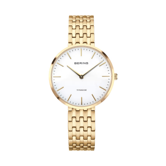 Bering 19334-334 Women's Gold Titanium Strap with Titanium Links Watch