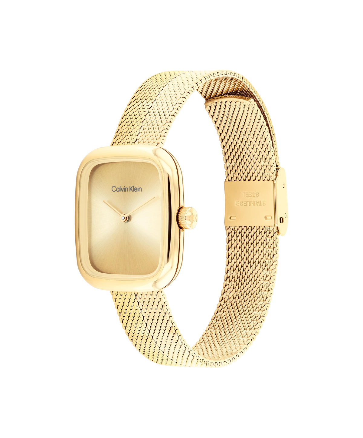 Calvin Klein 25100099 Ionic Plated Thin Gold Steel Mesh Bracelet Women's Watch
