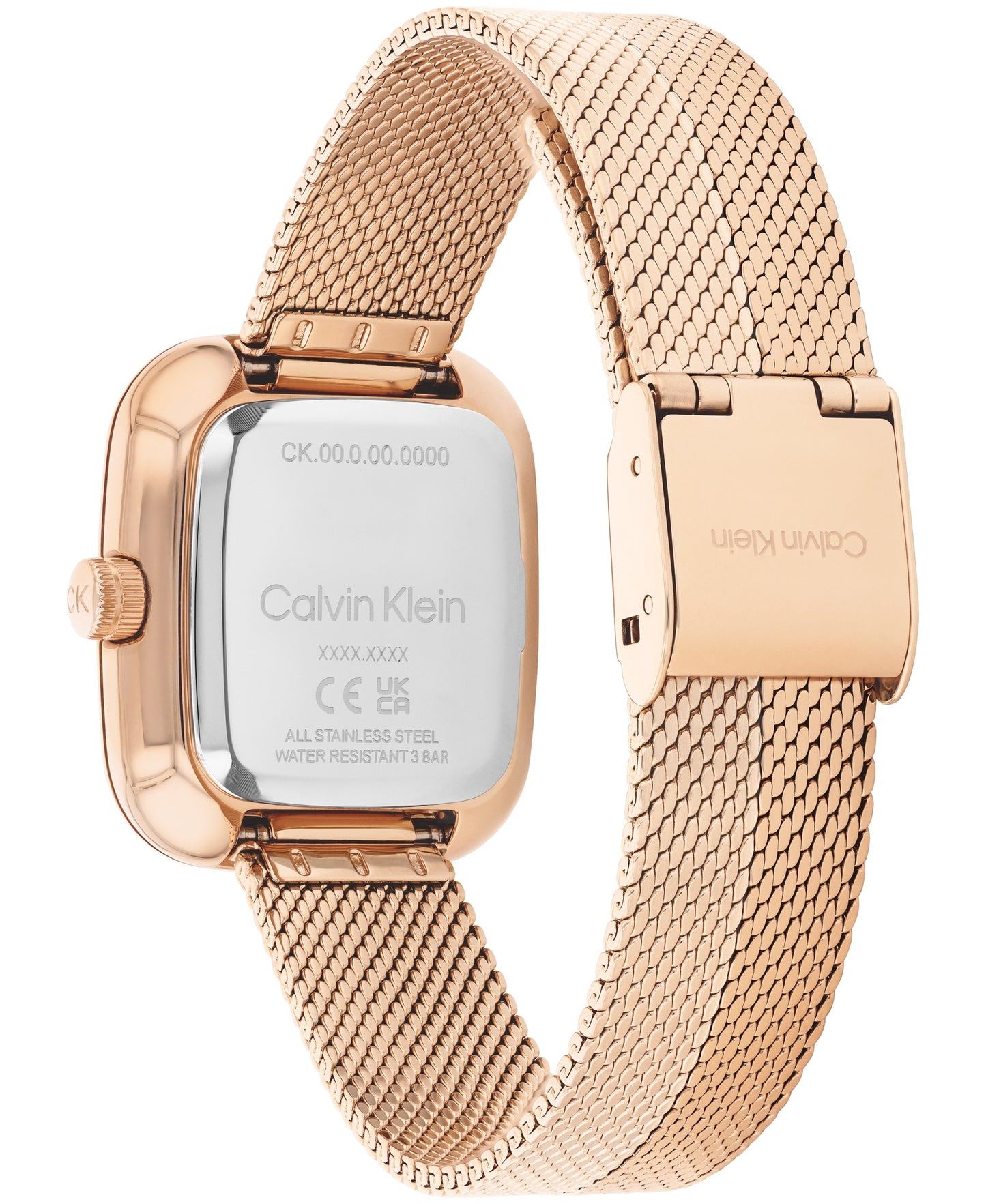 Calvin Klein 25100101 Ionic Plated Rose Gold Steel Mesh Bracelet Women's Watch