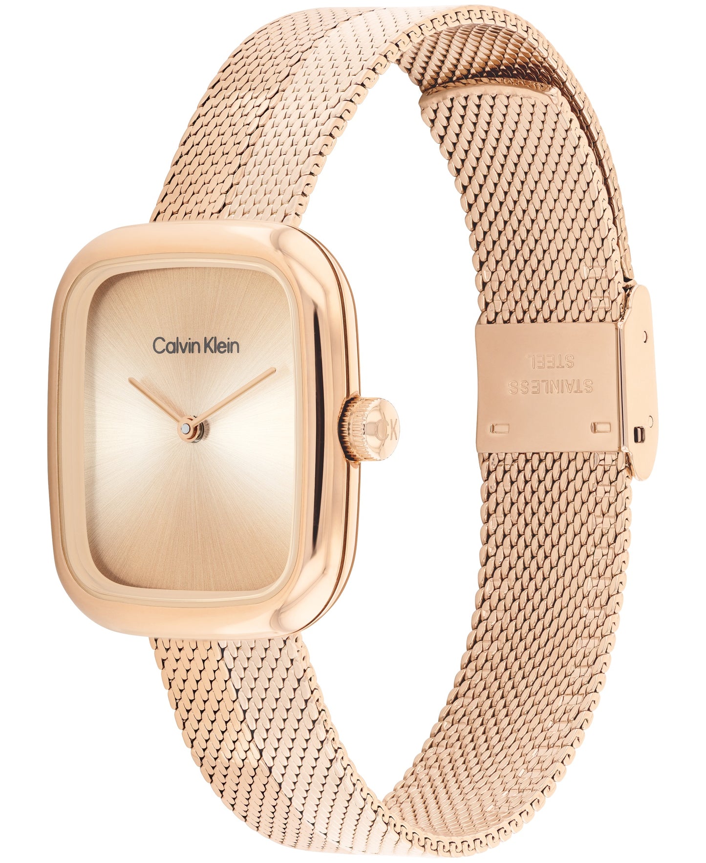 Calvin Klein 25100101 Ionic Plated Rose Gold Steel Mesh Bracelet Women's Watch