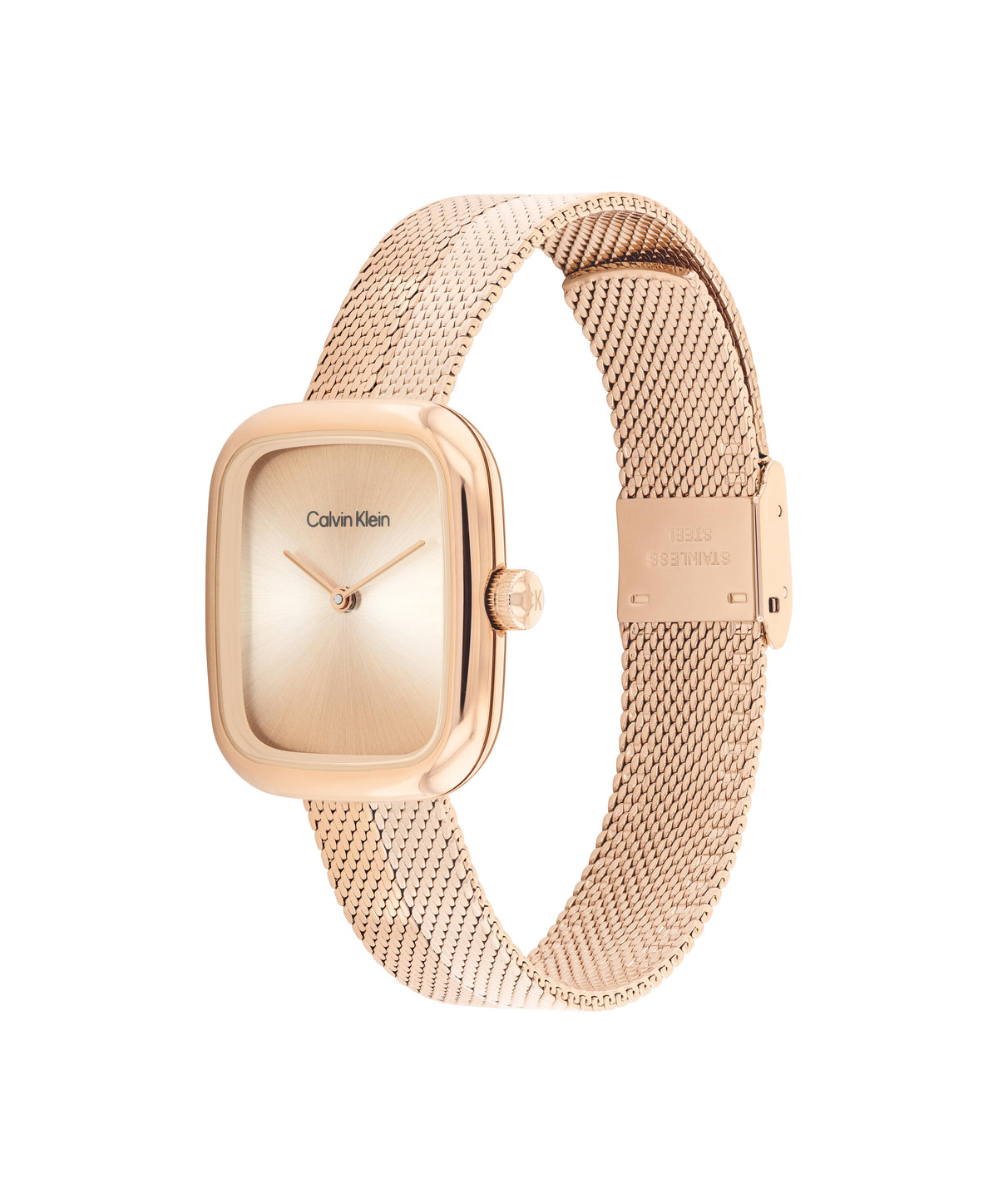 Calvin Klein 25100101 Ionic Plated Rose Gold Steel Mesh Bracelet Women's Watch