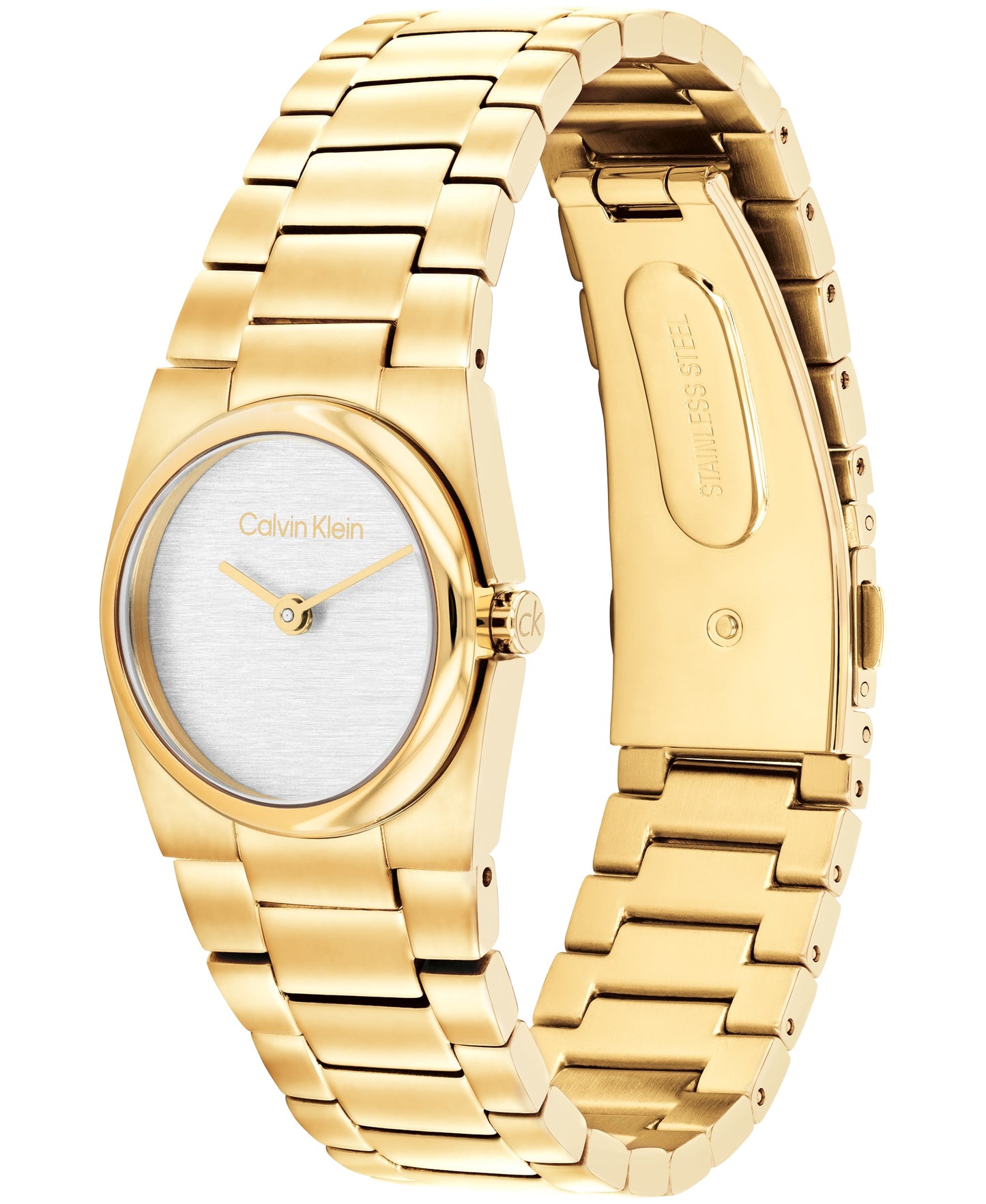 Calvin Klein 25100122 Ionic Plated Thin Gold Steel White Dial Women's Watch