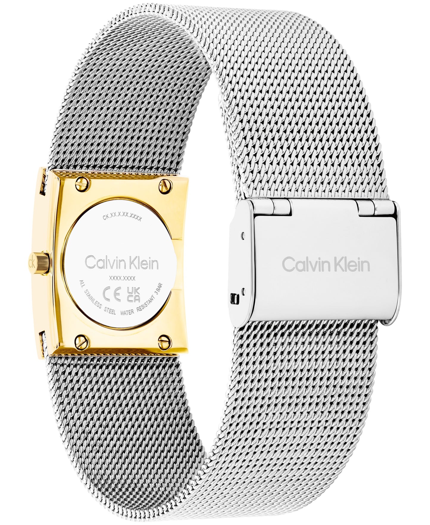 Calvin Klein 25100139 Ionic Plain Thin Gold Steel Silver White Dial Women's Watch