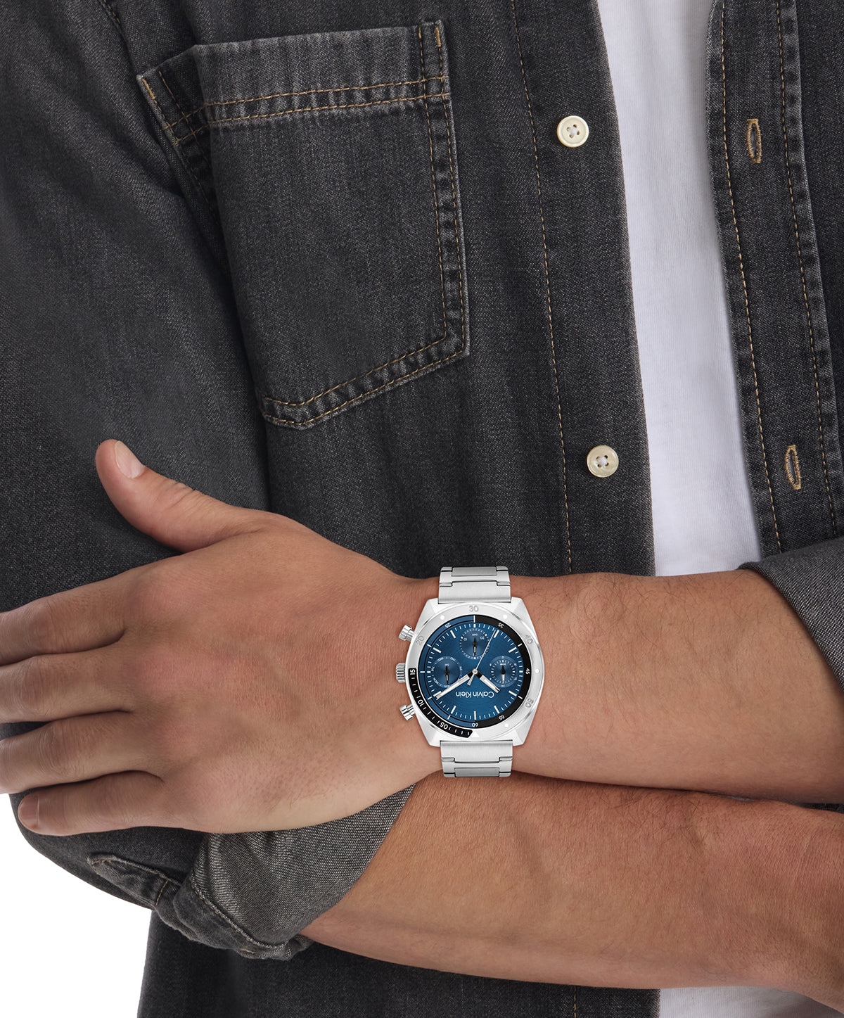 Calvin Klein 25200464 Men's Stainless Steel & Blue Dial Watch