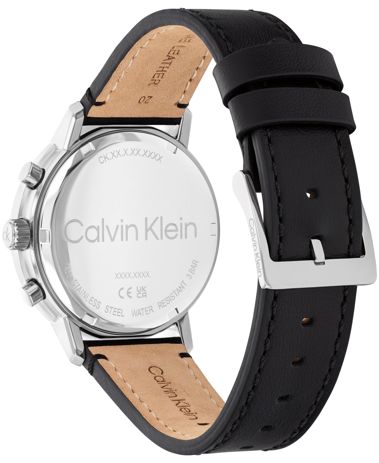 Calvin Klein 25200497 Chronograph Black Leather Blue Dial Men's Watch