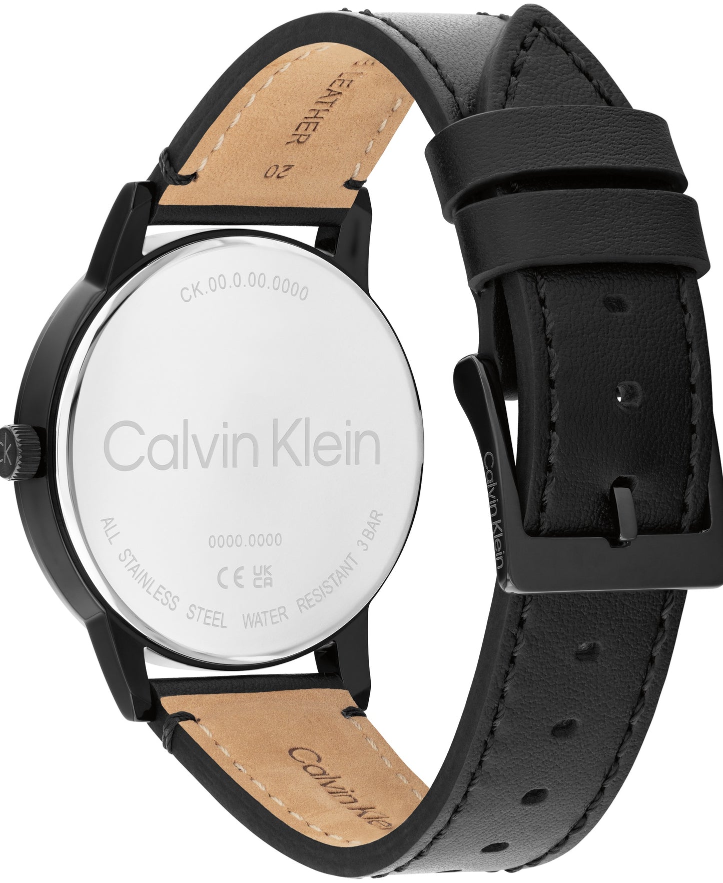 Calvin Klein 25200504 Men's Black Leather Quartz Watch