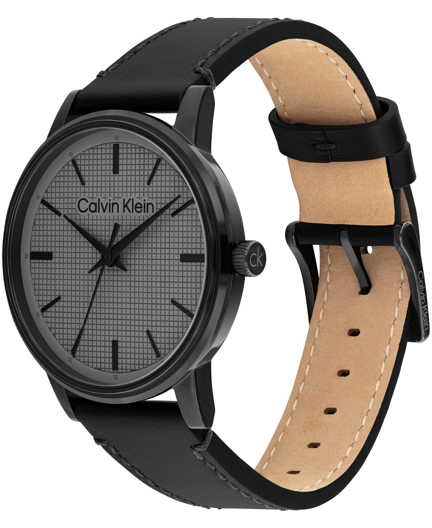 Calvin Klein 25200504 Men's Black Leather Quartz Watch