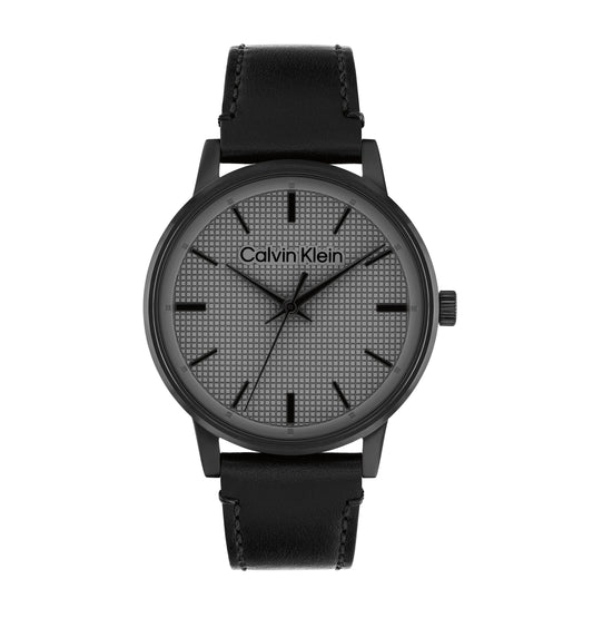Calvin Klein 25200504 Men's Black Leather Quartz Watch