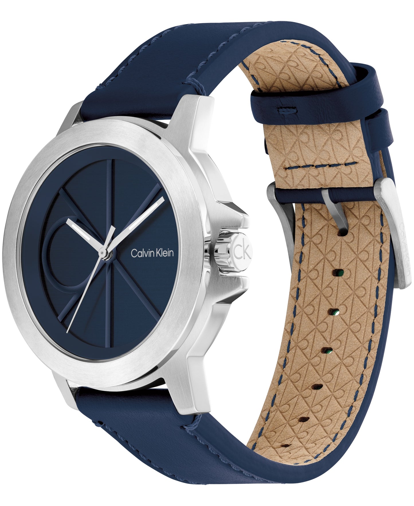 Calvin Klein 25200526 Blue Leather Strap Men's Watch