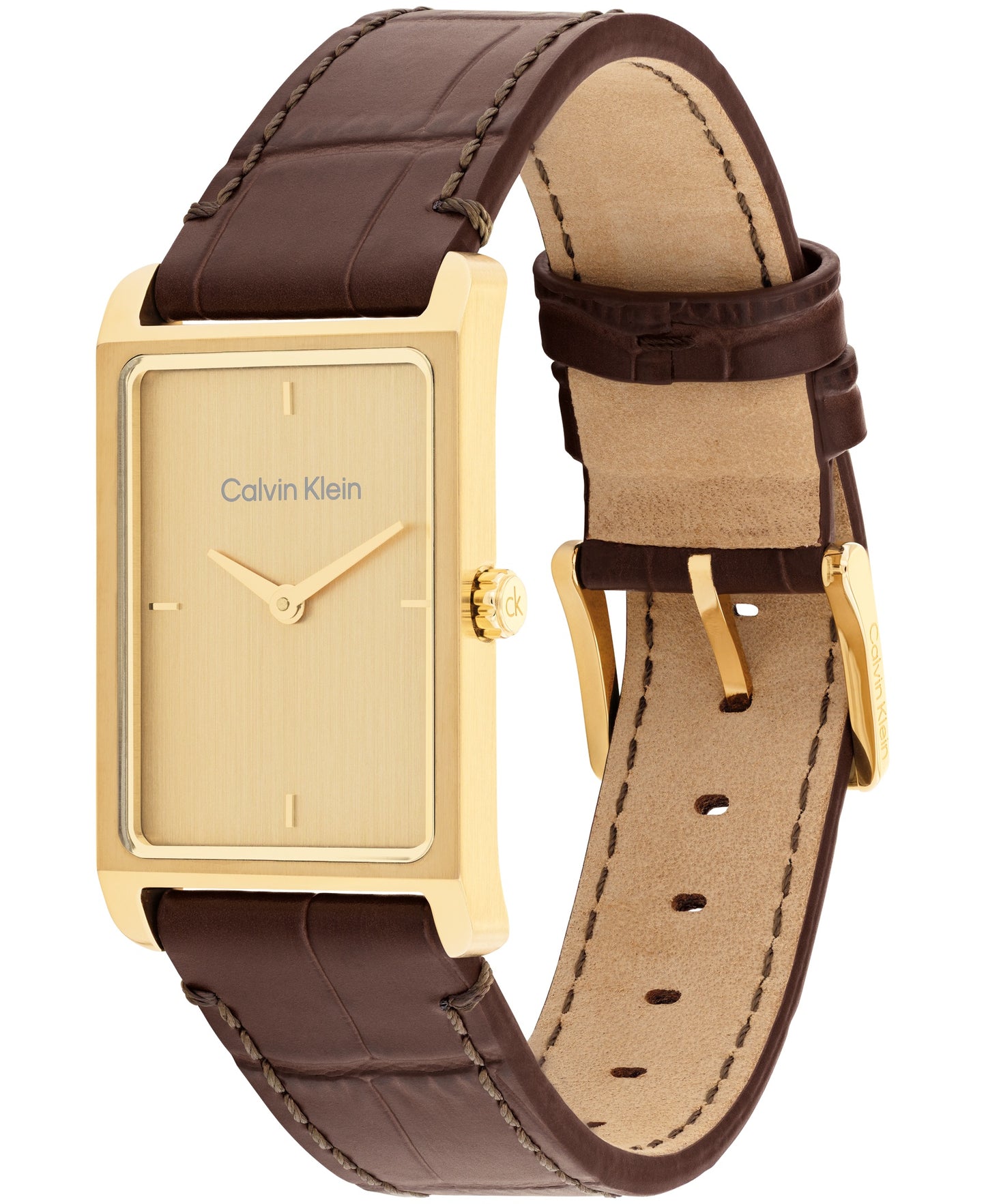 Calvin Klein 25200530 Men's Brown Leather & Light Gold Dial Watch