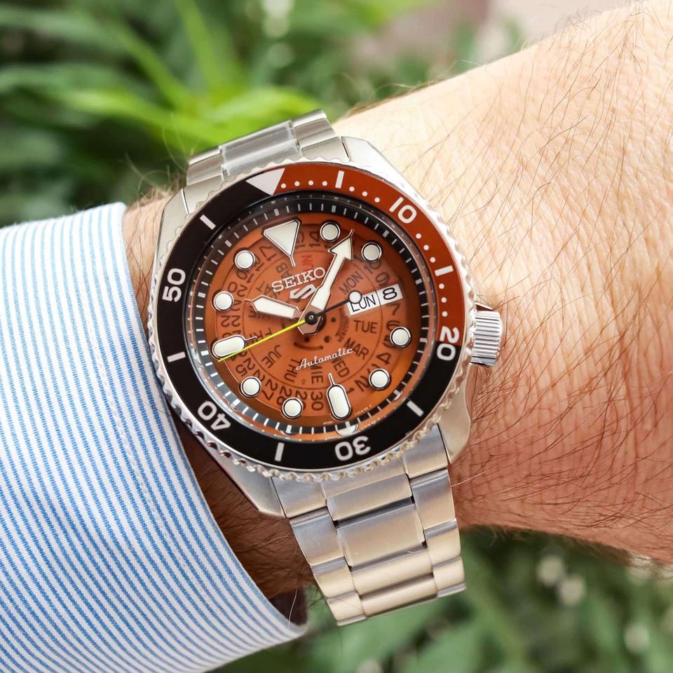 Seiko 5 Sports SKX Series Time Sonar Skeleton Dial Automatic Men's Watch SRPJ47K1
