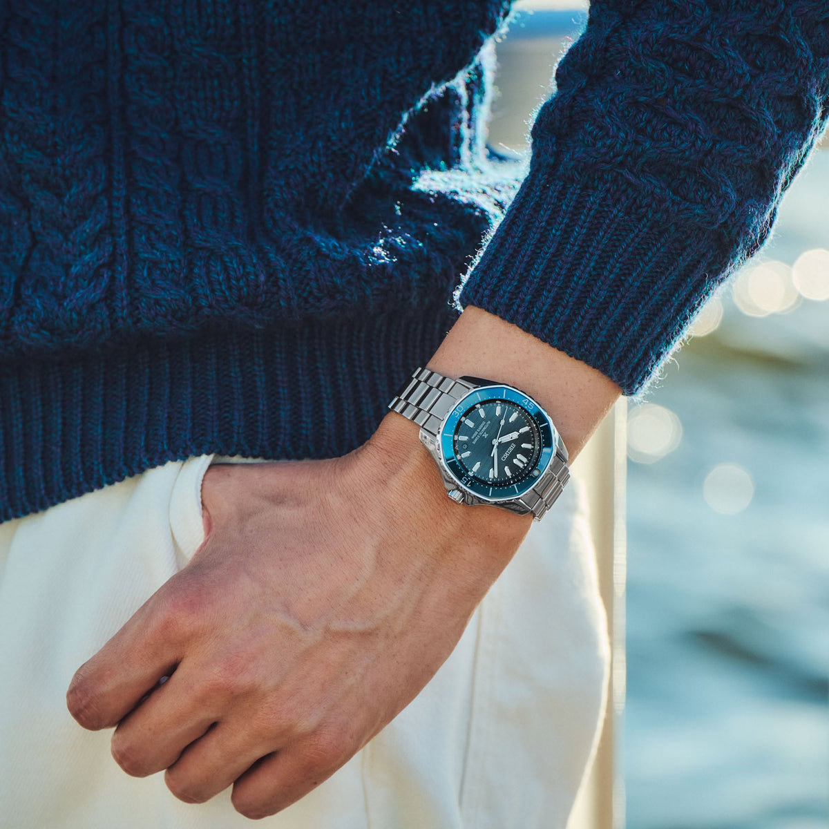Seiko Prospex 300m Octagonal Blue Diver in Coastline Cobalt Automatic Men's Watch SPB483J1