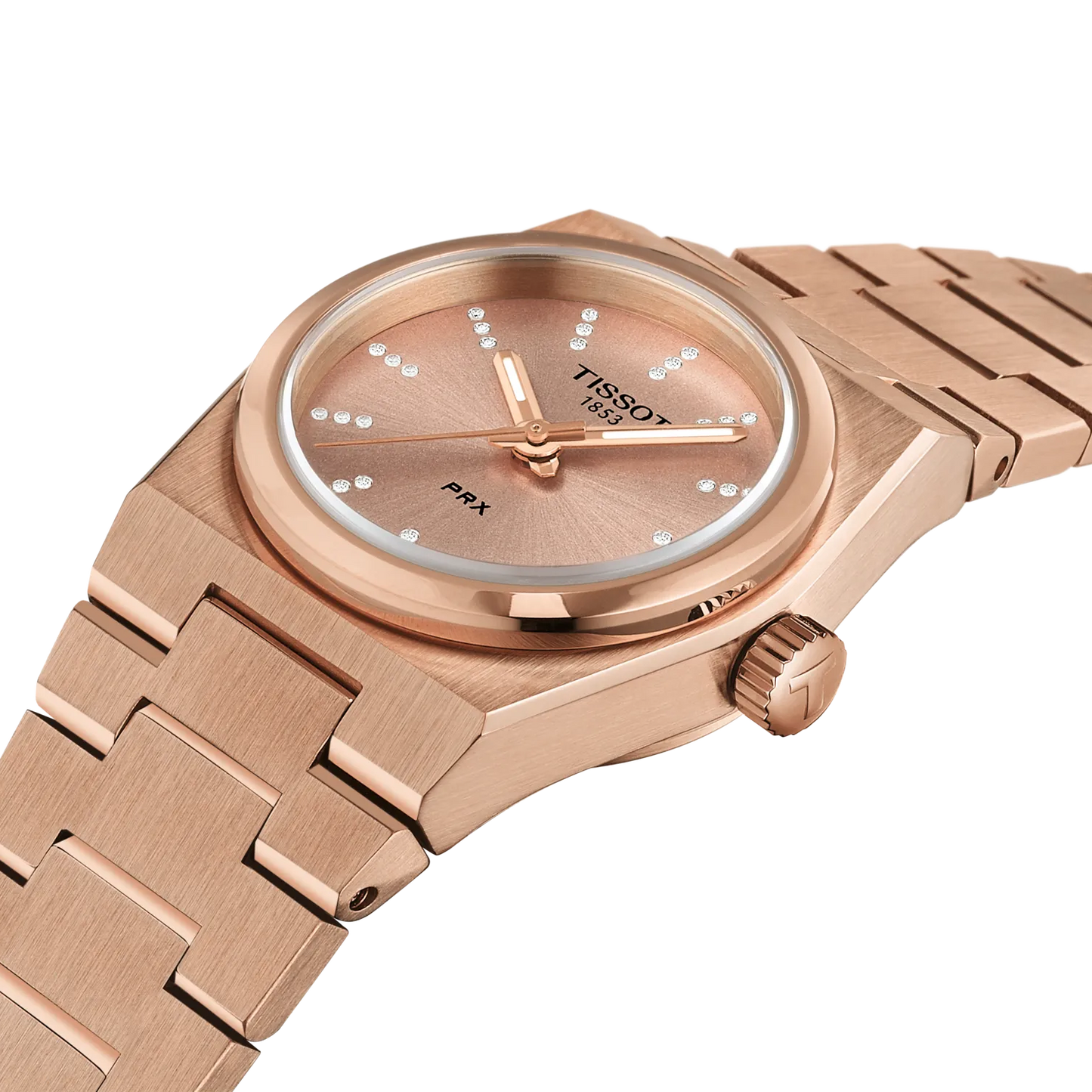 Tissot PRX 25mm Diamonds Rose Gold Dial Ladies Watch T137.010.33.506.00