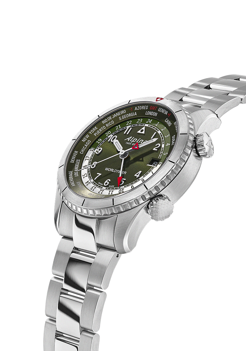 Alpina Startimer Pilot Quartz Worldtimer  AL-255GR4S26B