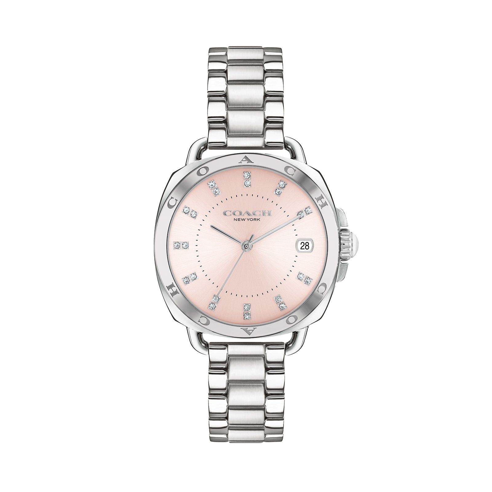 Coach 14504156 Women s Stainless Steel Bracelet and Pink Dial Quartz Watch