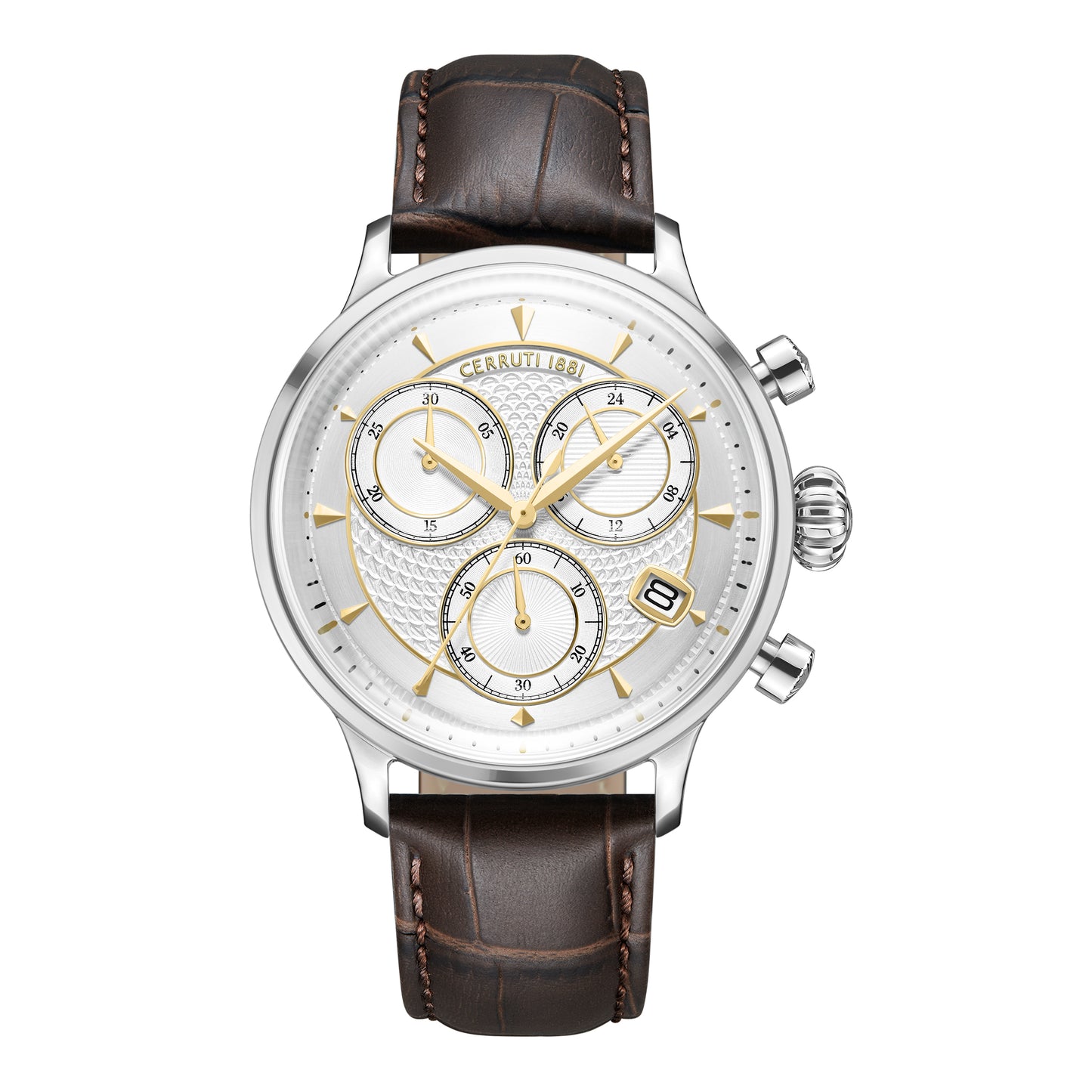 Cerruti 1881 Dervio Men's Chronograph Brown Leather Quartz Watch CIWGC0073302