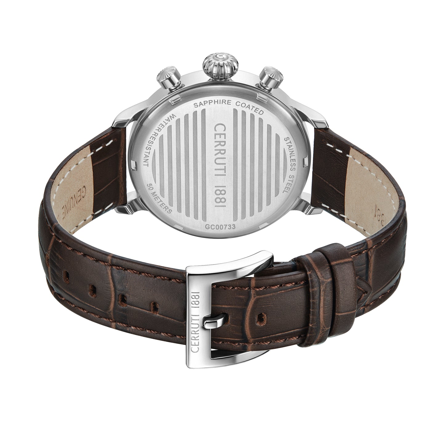 Cerruti 1881 Dervio Men's Chronograph Brown Leather Quartz Watch CIWGC0073302