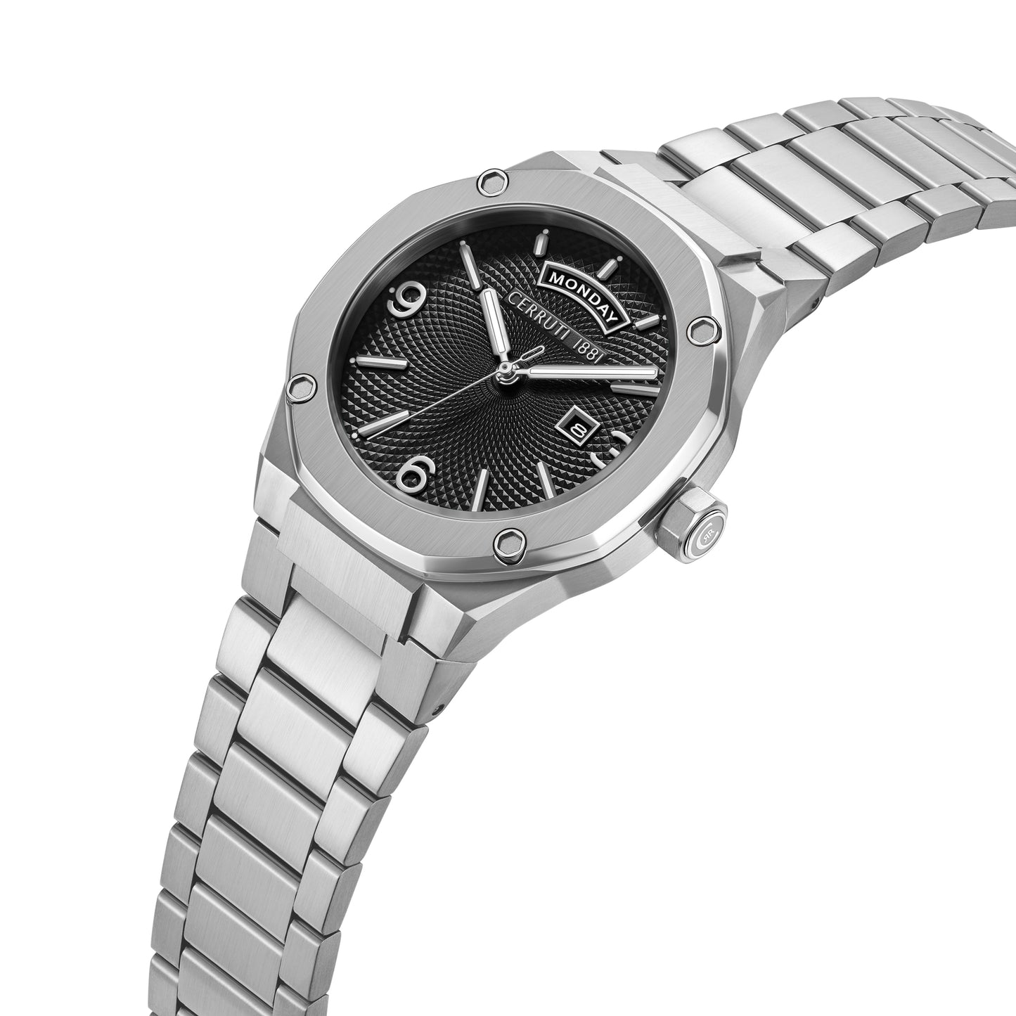 Cerruti 1881 Razzuolo Men's Stainless Steel Black Dial Quartz Watch CIWGH0084701