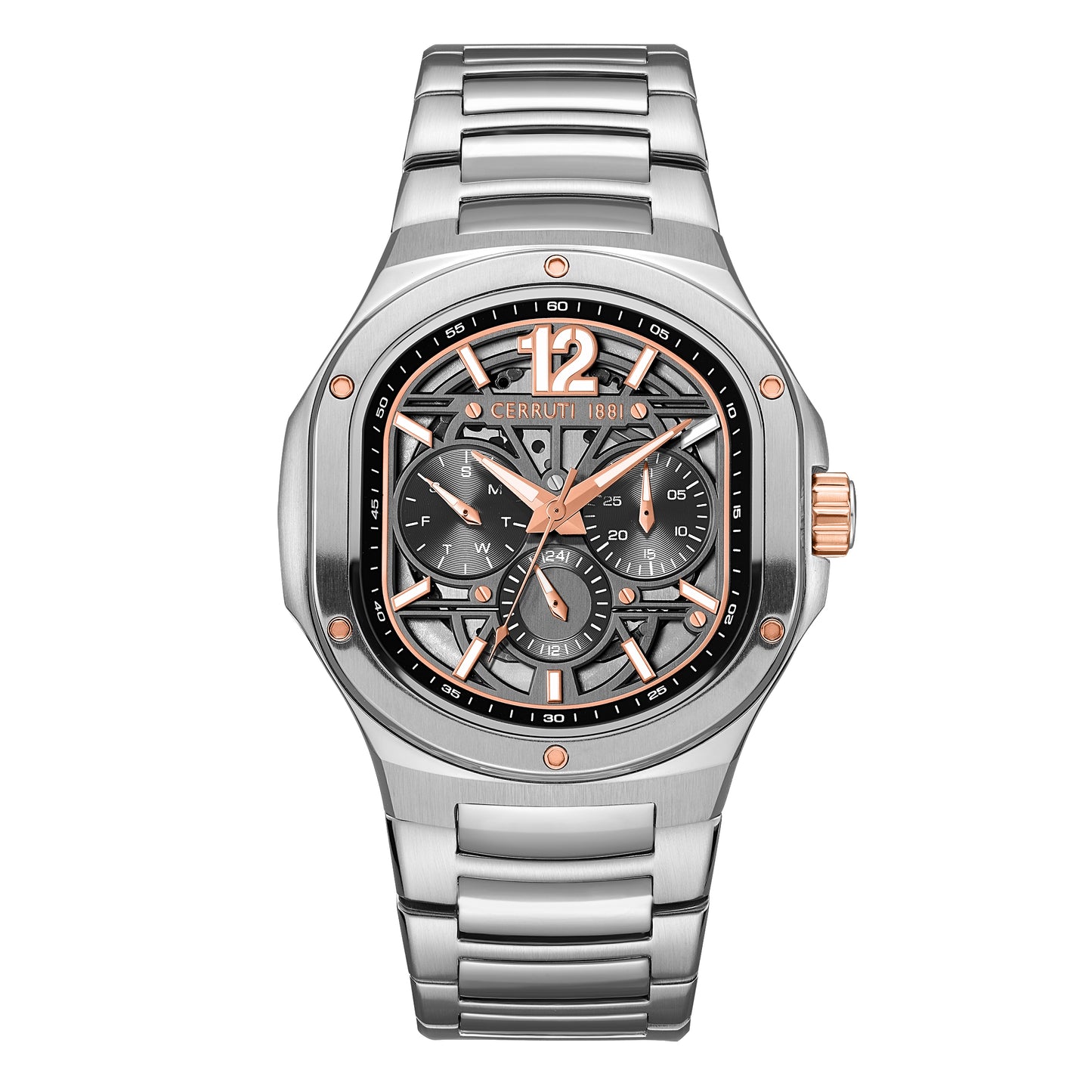 Cerruti 1881 Trento Men's Stainless Steel Skeleton Dial Quartz Watch CIWGK0072301