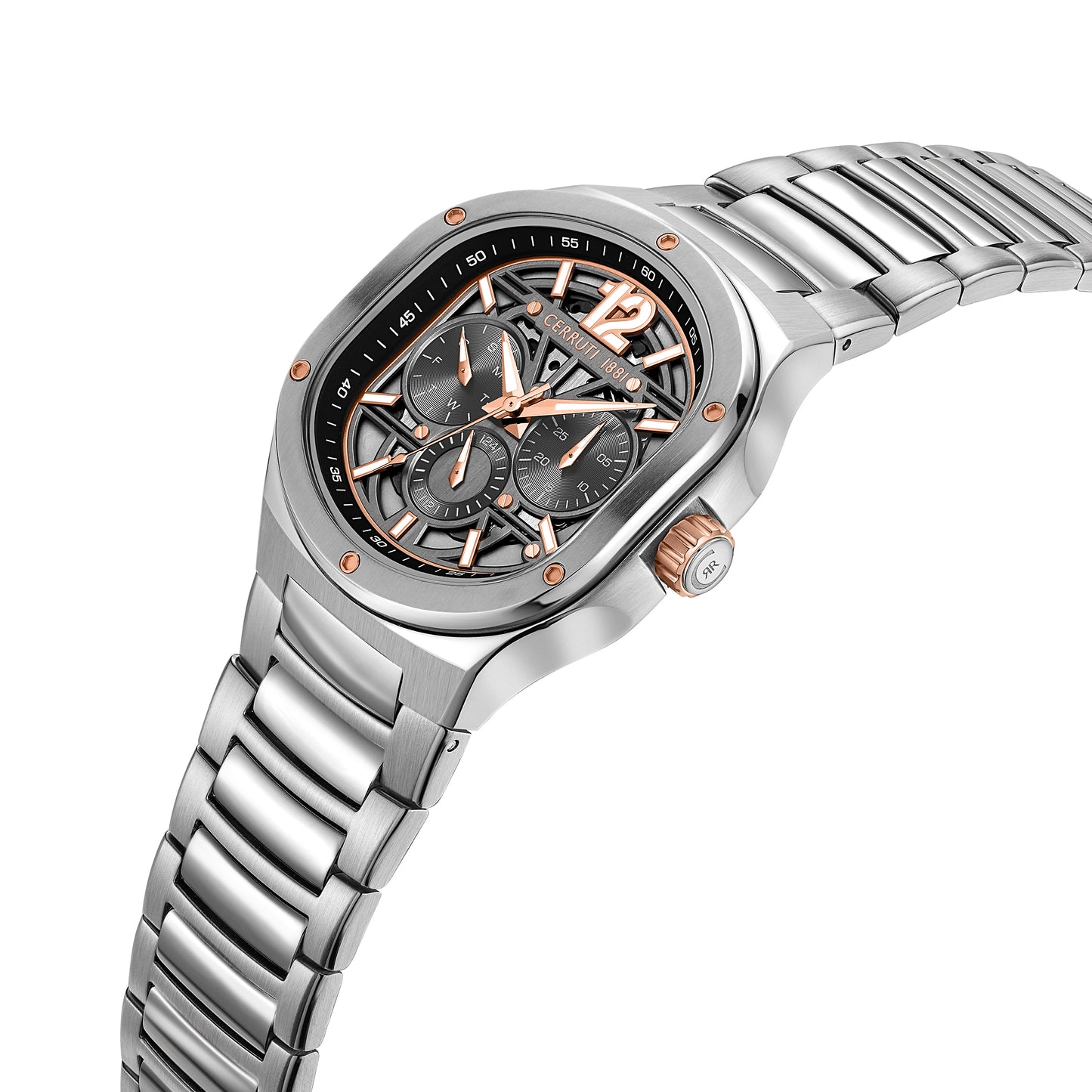 Cerruti 1881 Trento Men's Stainless Steel Skeleton Dial Quartz Watch CIWGK0072301